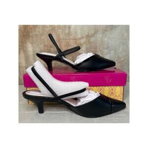 Easy Street UNNA Womens Pointed Toe Slingback Pumps Size 10 W Wide Black